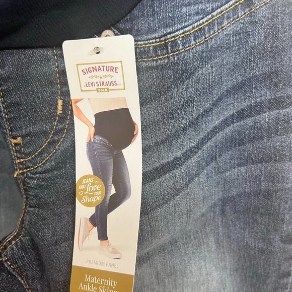 Women's NWT Levi's Signature Maternity Ankle Jeans Skinny Medium Wash Denim XS - Picture 3 of 5